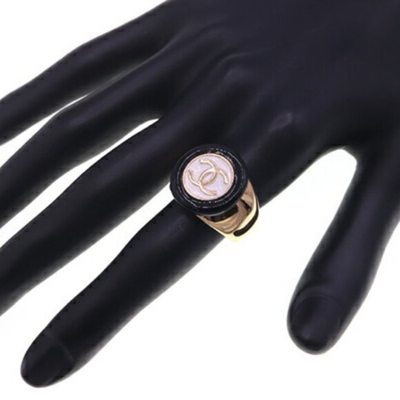 CHANEL Black Coco Mark Ring - Picture 5 of 6